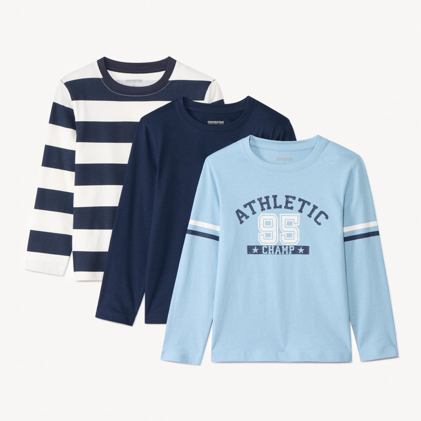Lot de 3 t-shirts manches longues fantaisie garçon 