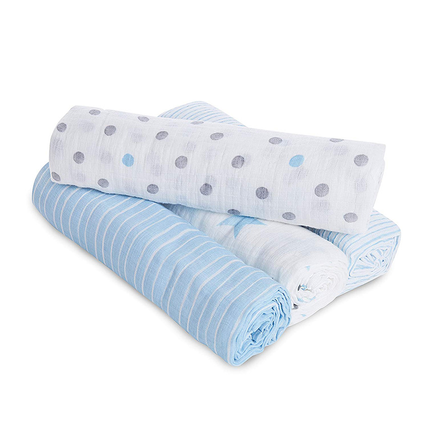 Aden + Anais Essentials - Lot De 4 Maxi-Langes Mousseline 100% Coton, Ultra-Doux Et Polyvalents, Imprimé Doll