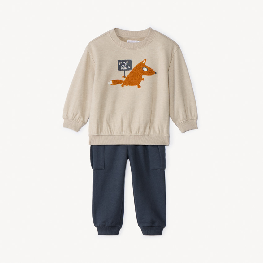 Ensemble sweat fantaisie + jogging style cargo pour bébé garçon