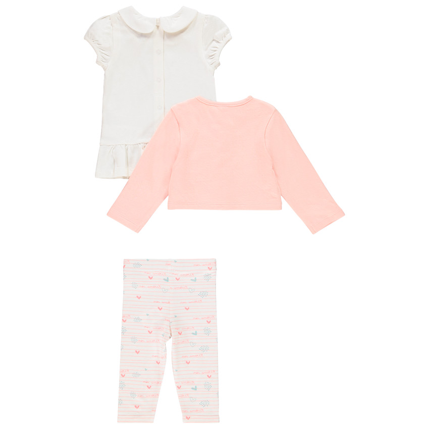 Ensemble 3 pièces motif lapins pour bébé fille 