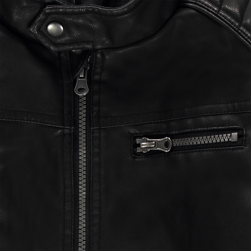 Junior - Veste style motard effet cuir à poches zippées 