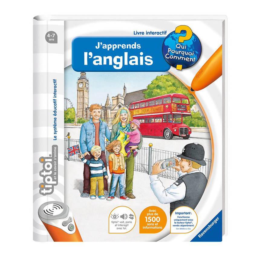 Jeux de Connaissances Tiptoi - J'apprends l'Anglais  