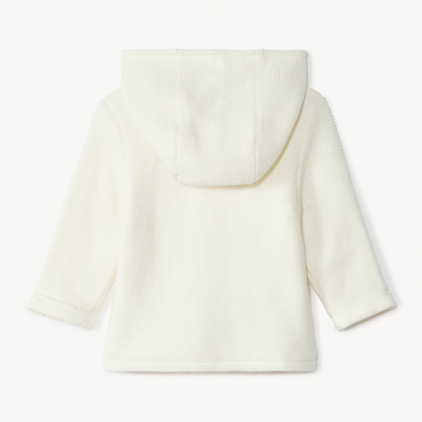 Veste à capuche en tricot uni pour bébé 
