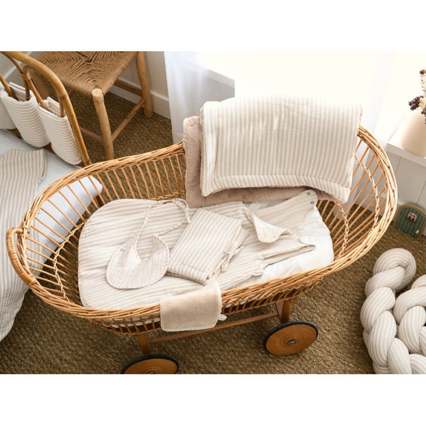 Gigoteuse sans manches d'été - gaze écru/galet - Soft Stripes - 0-6mois 