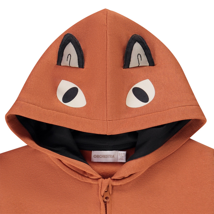 Gilet molletonné à capuche ludique pour garçon 