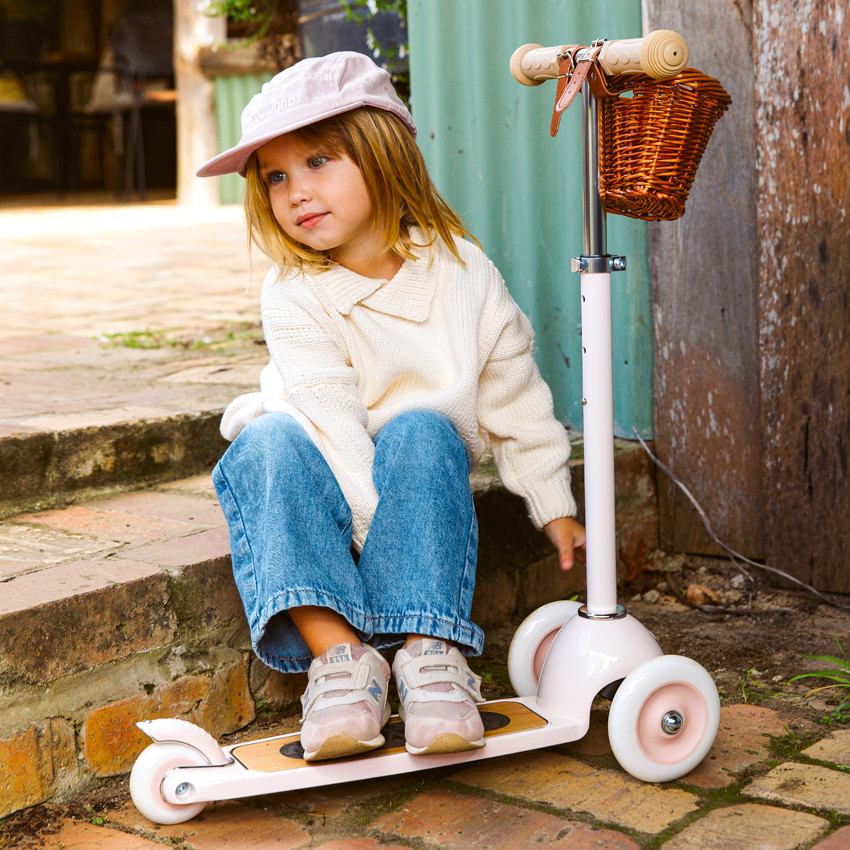 Trottinette 3 roues vintage - Rose 