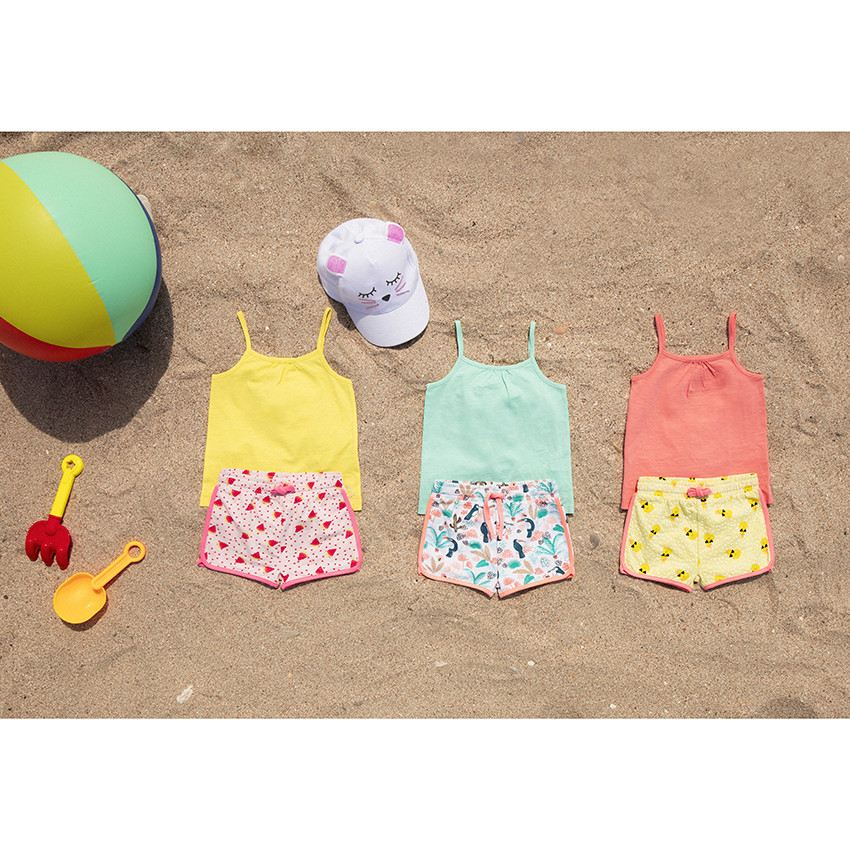 Lot de 3 débardeurs unis en coton à fines bretelles pour bébé fille 