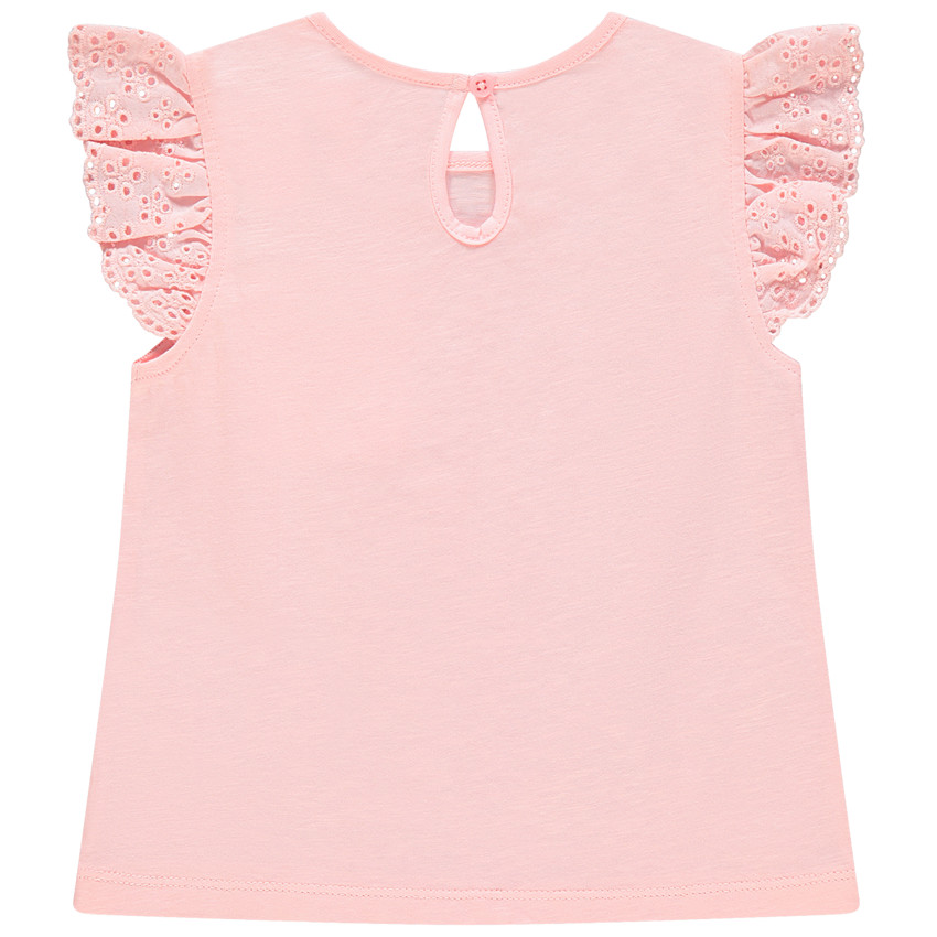 T-shirt à manches courtes volantées et poche imprimée 
