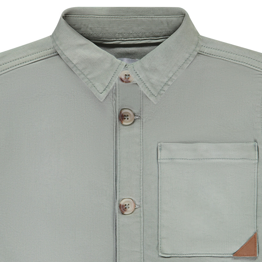 Surchemise uni effet denim avec poches pour garçon  