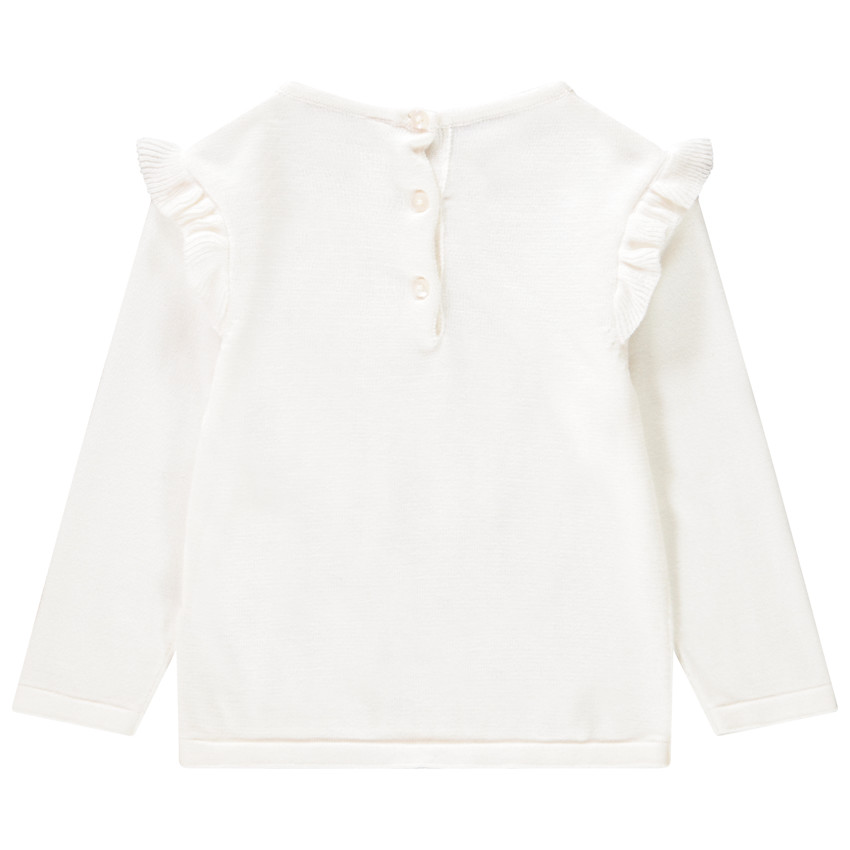 Pull print chat volanté pour bébé fille 