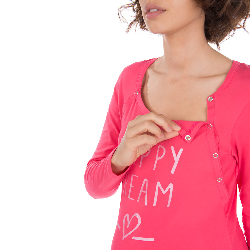 Tee-shirt homewear de grossesse et d'allaitement 