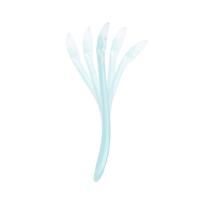 Lot De 5 Cuillères Soupe Silicone Mini Profondes 20cm - Couleurs Aléatoires - Résistant à Chaud 260°C - Ustensiles Cuisine