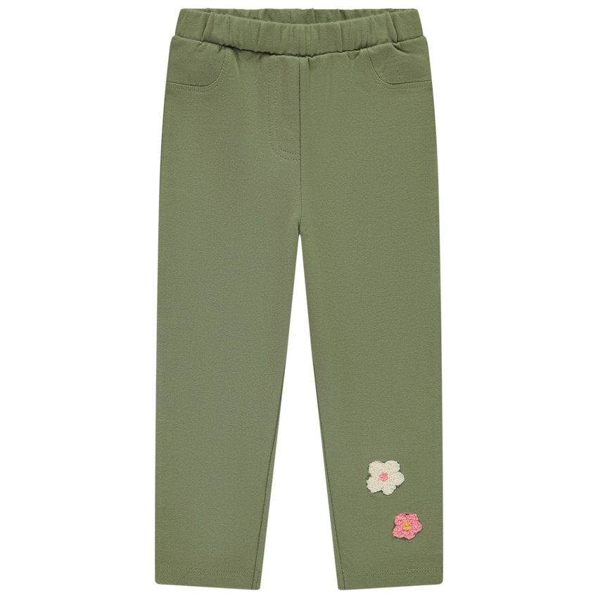 Caleçon uni avec patch bouclettes brodé pour bébé fille 