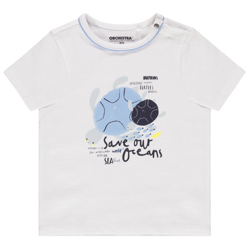 T-shirt manches courtes en coton bio print tortues 