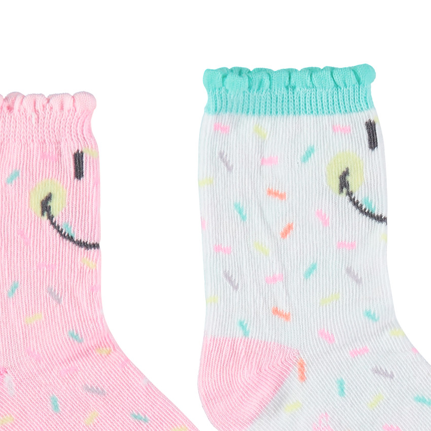 Lot de 2 paires de chaussettes assorties Smiley 