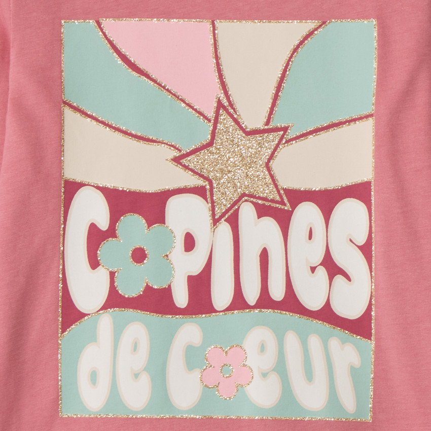 T-shirt manches longues fantaisie pailletée pour fille  