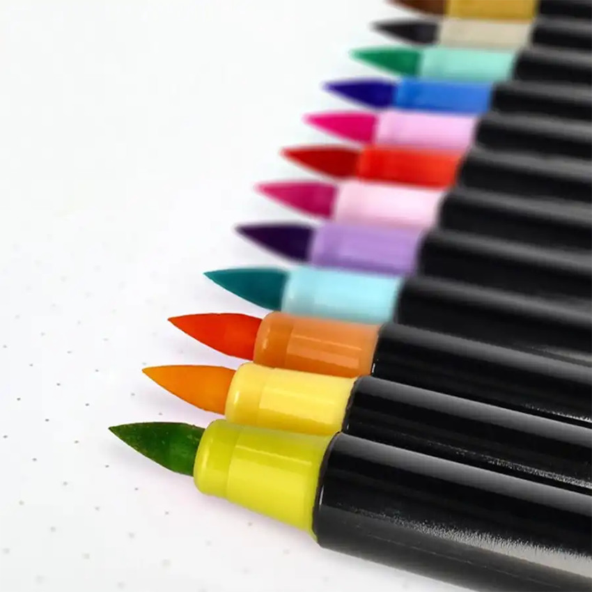 Set de 12 feutres à pointe pinceau souple Brush Markers pastel 