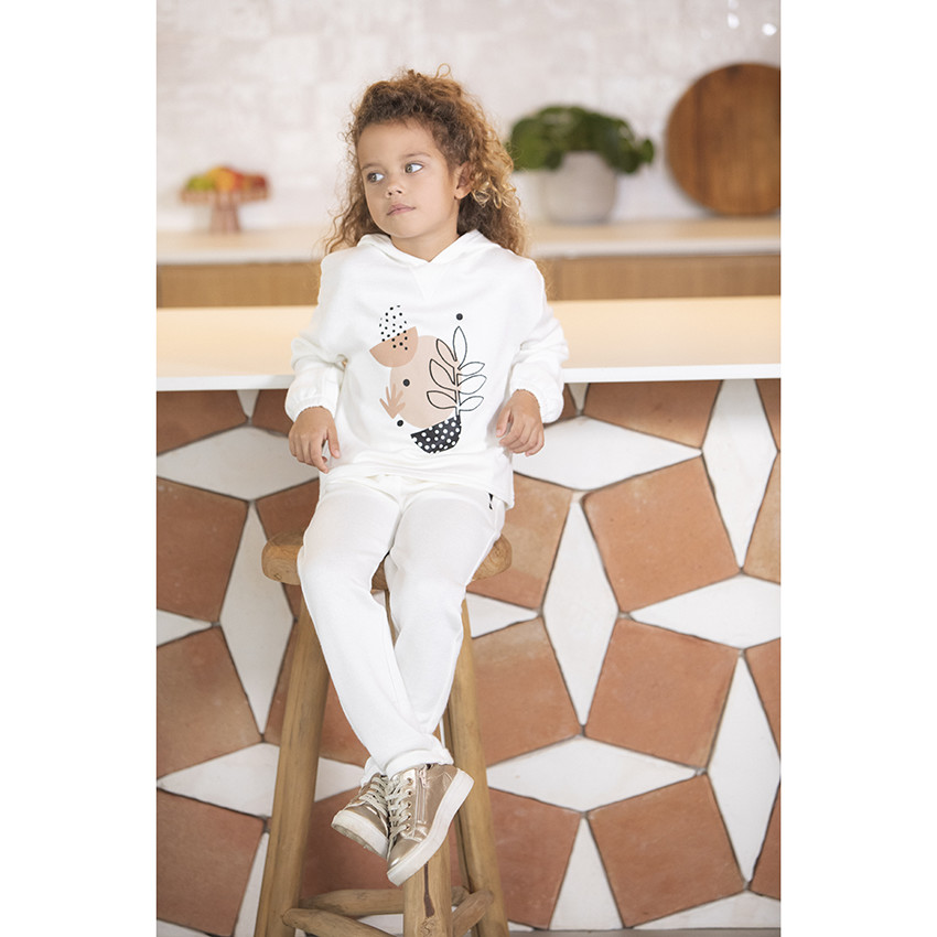 Pantalon jogger écru pour enfant fille 