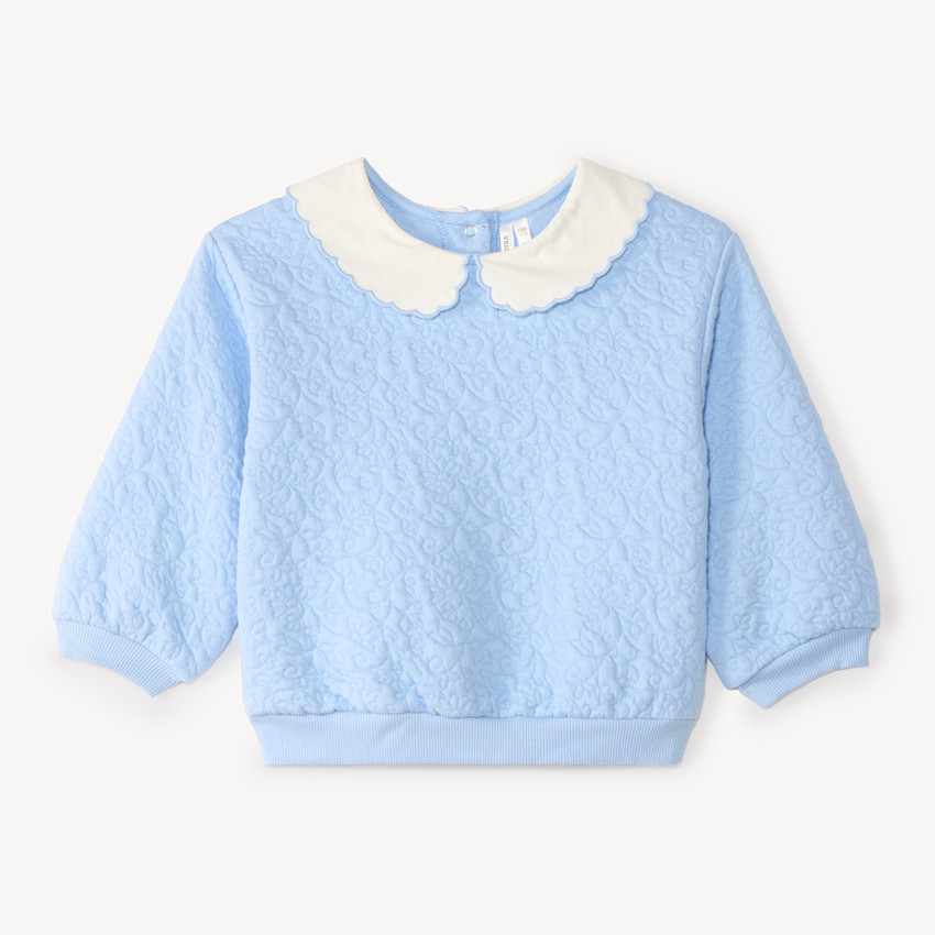 Sweat en molleton texturé avec col claudine pour bébé fille 