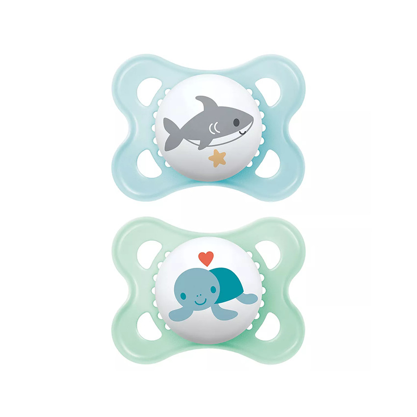 Lot de 2 sucettes silicone Original 2-6M animaux (modèle aléatoire) 
