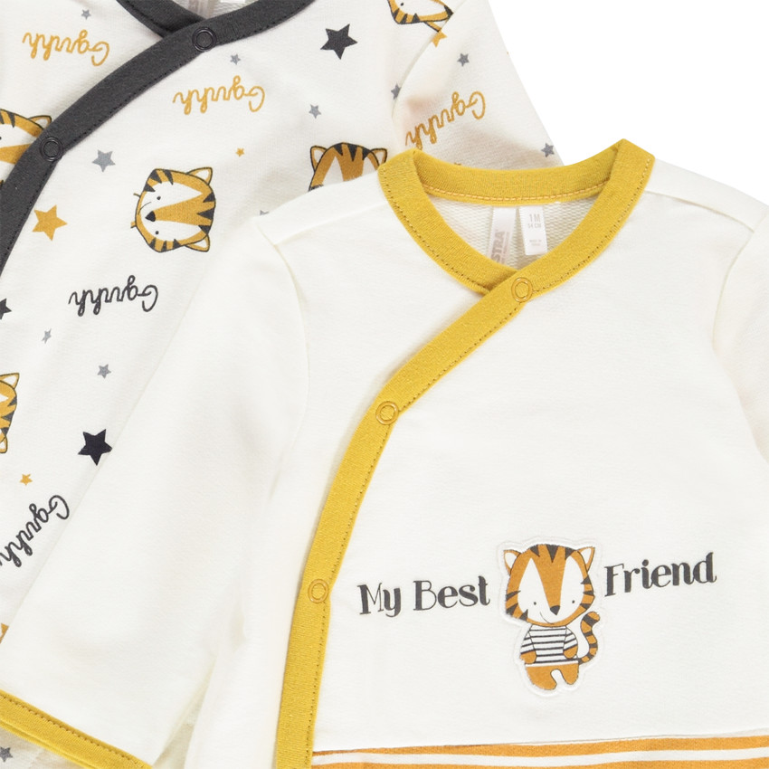 Lot de 2 dors-bien en molleton avec tigres printés 