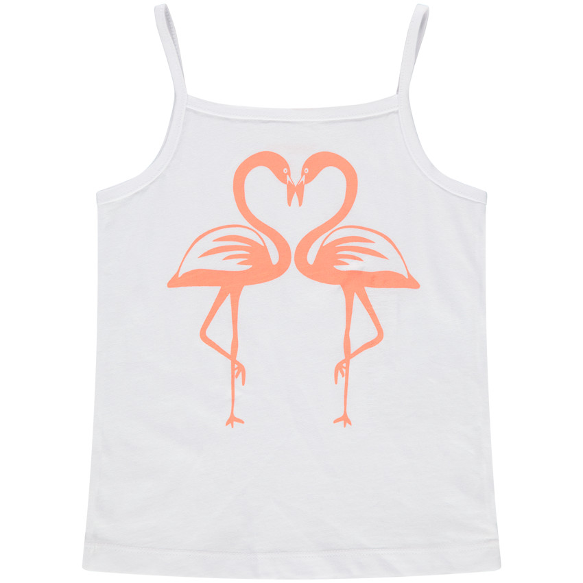 Débardeur en coton print flamants roses 