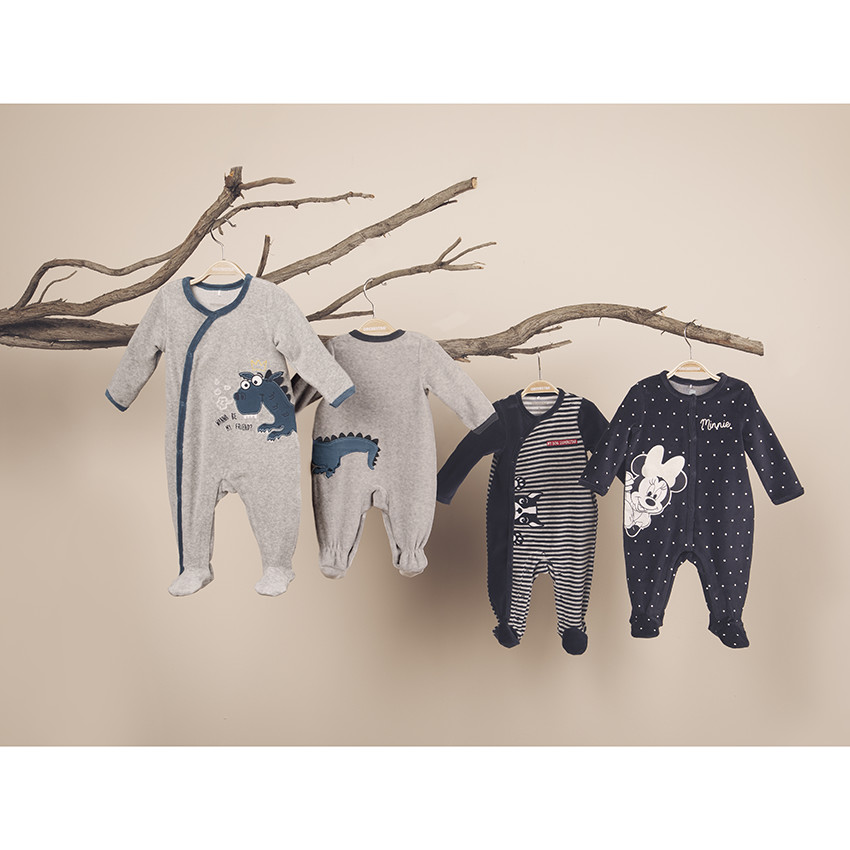 Dors-bien en velours à pois print Minnie Disney pour bébé fille 