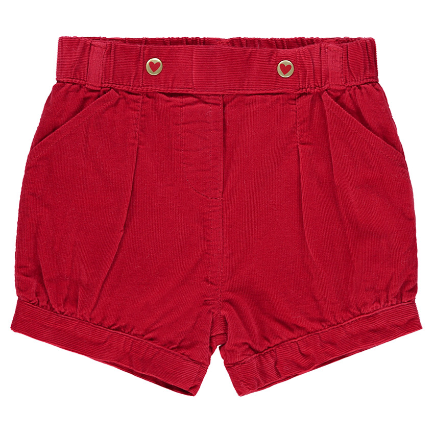 Short en velours milleraies forme boule avec poches 