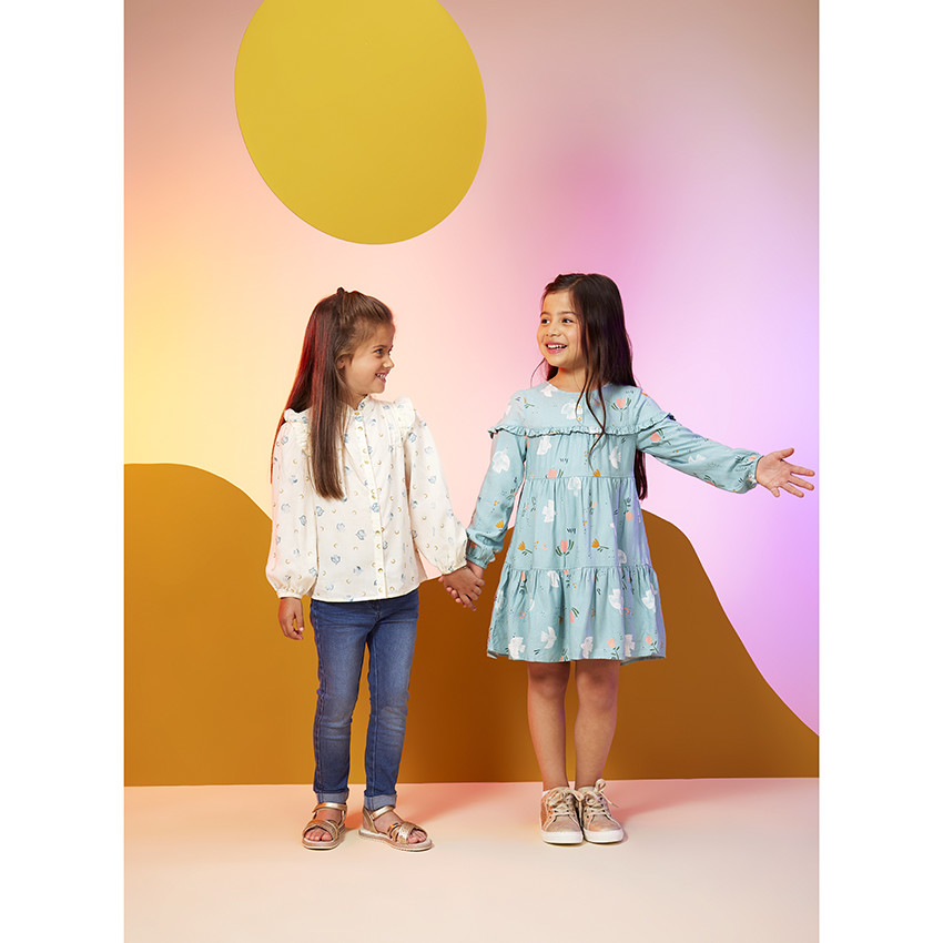 Chemise manches longues en lyocell imprimé fantaisie pour fille 