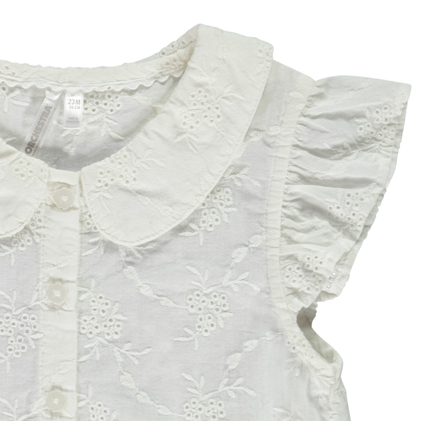 Chemisier en broderie anglaise pour bébé fille 