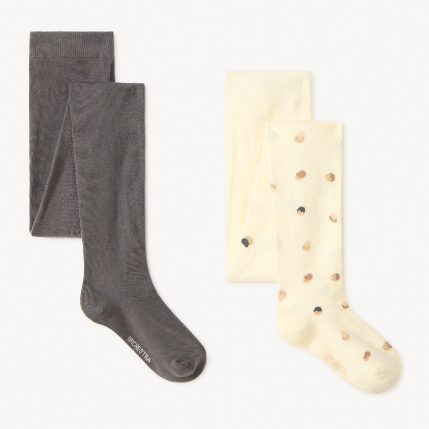 Lot de 2 paires de collants épais pour fille