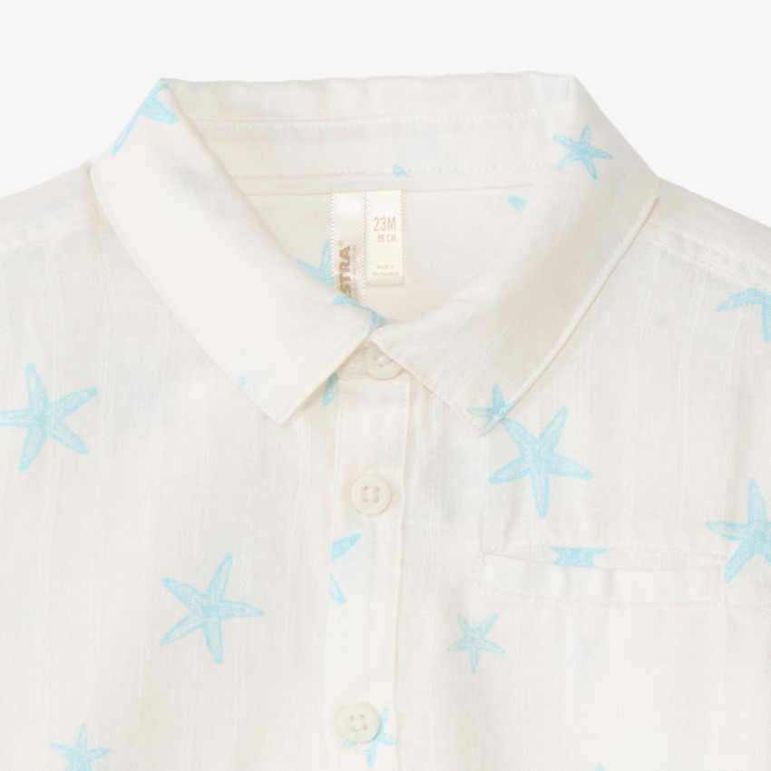 Chemise manches courtes motif étoiles de mer pour bébé garçon 