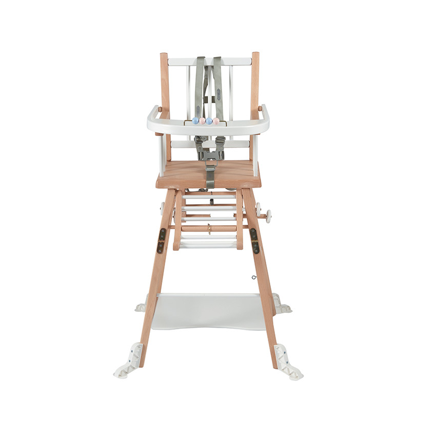 Chaise haute traditionnelle Marcel transformable – Hybride Blanc  