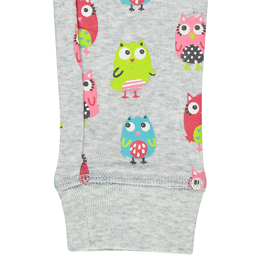Pyjama long en coton print et imprimé chouettes fantaisie 
