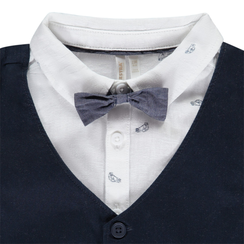 Ensemble 3 pièces avec nœud papillon pour bébé garçon 