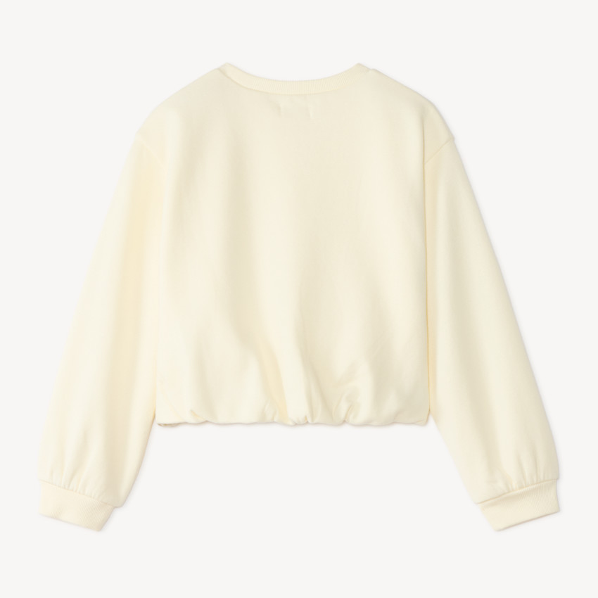 Sweat fille en molleton base élastiquée broderie à strass 
