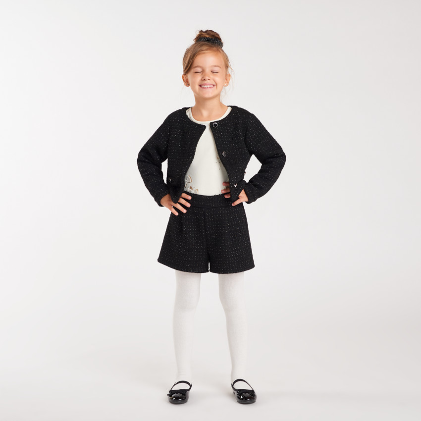 Veste tailleur scintillante en maille fantaisie fille 