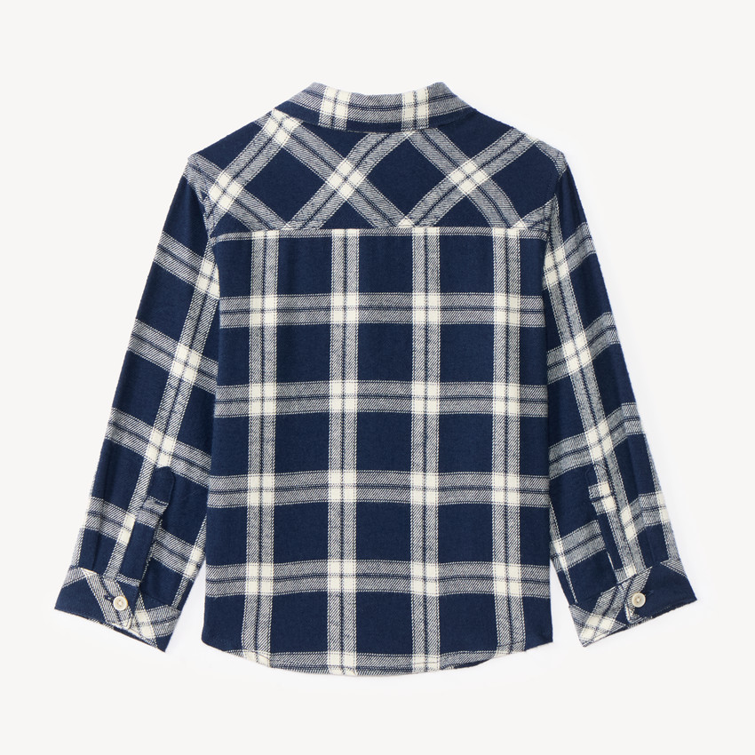 Chemise manches longues bébé garçon en flanelle à carreaux 