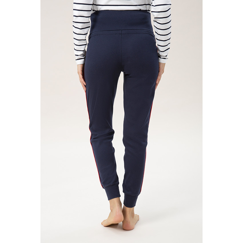 Pantalon homewear de grossesse avec touches de rouge 