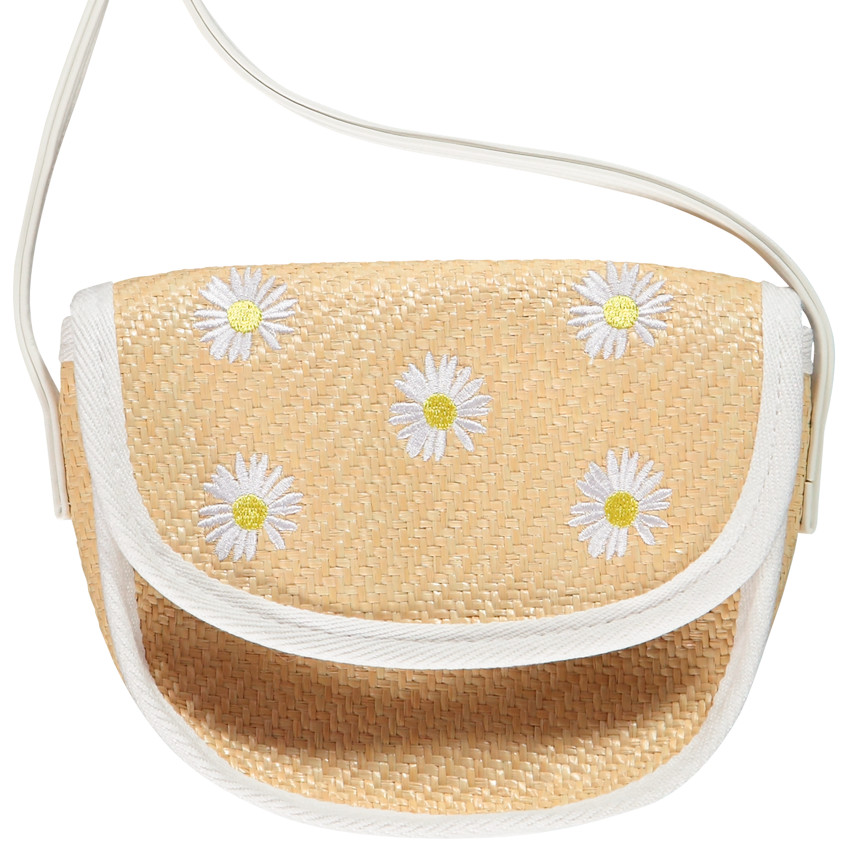 Sac bandoulière fleurs brodées pour fille 