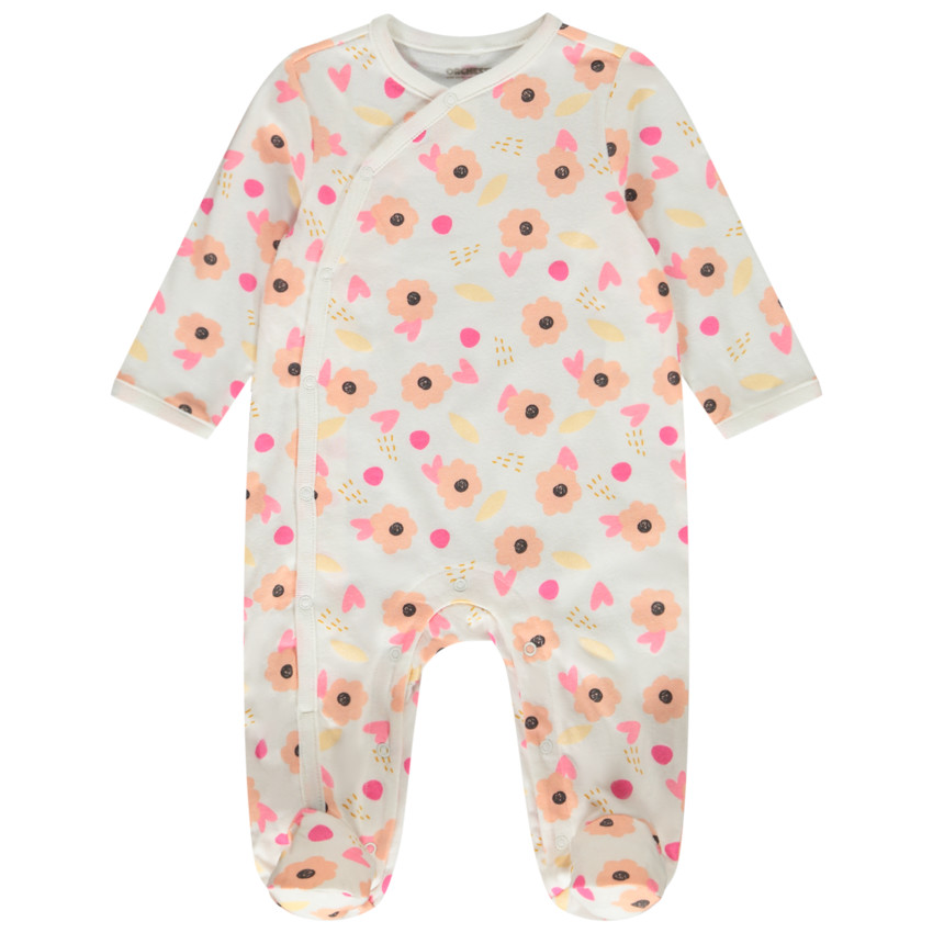 Dors-bien en jersey imprimé fleuri pour bébé fille 