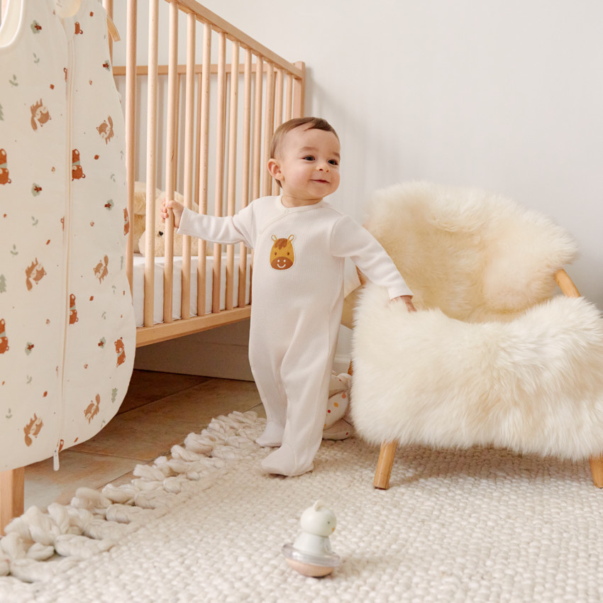 Dors-bien en nid d'abeille patch cheval pour bébé garçon 