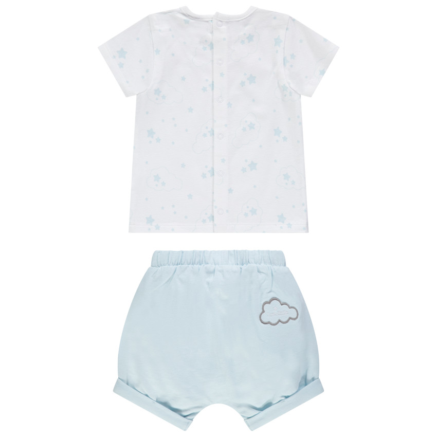 Ensemble avec t-shirt imprimé étoiles all-over et short bleu 