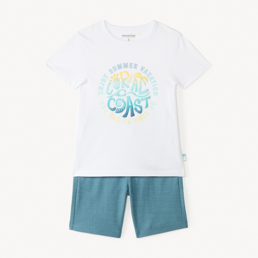 Ensemble court 2 pièces t-shirt et bermuda pour garçon 