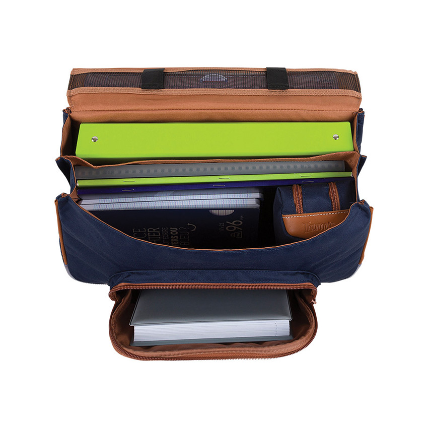 Cartable Antonia bleu avec imprimé floral 38 cm 