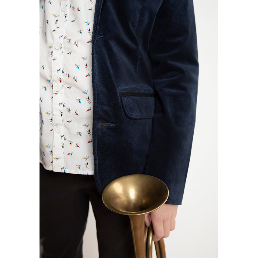 Junior - Blazer en velours avec doublure en satin 