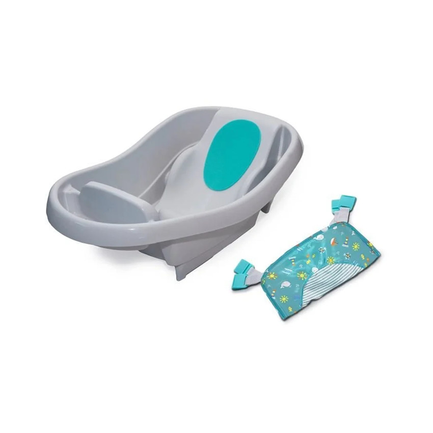 Ingenuity - Baignoire confort Deluxe avec coussin de siège et hamac - Gris