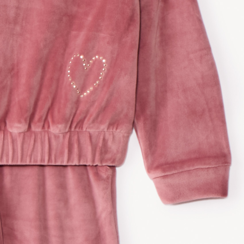 Ensemble sweat à capuche + jogging en velours pour fille  