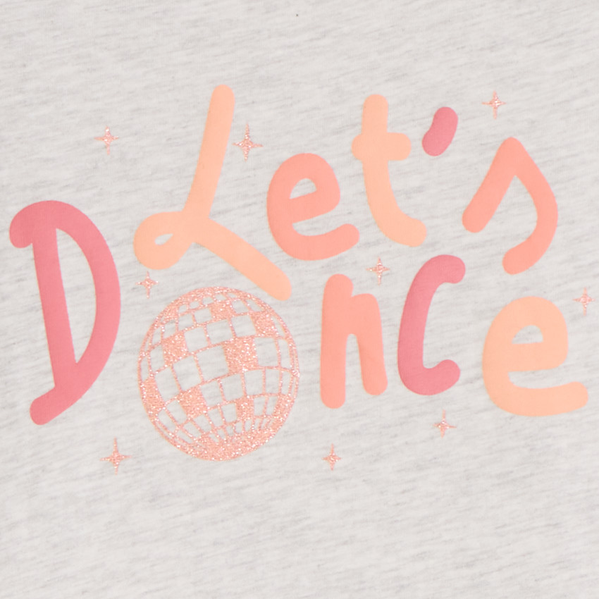 T-shirt manches courtes printé à paillettes pour fille 