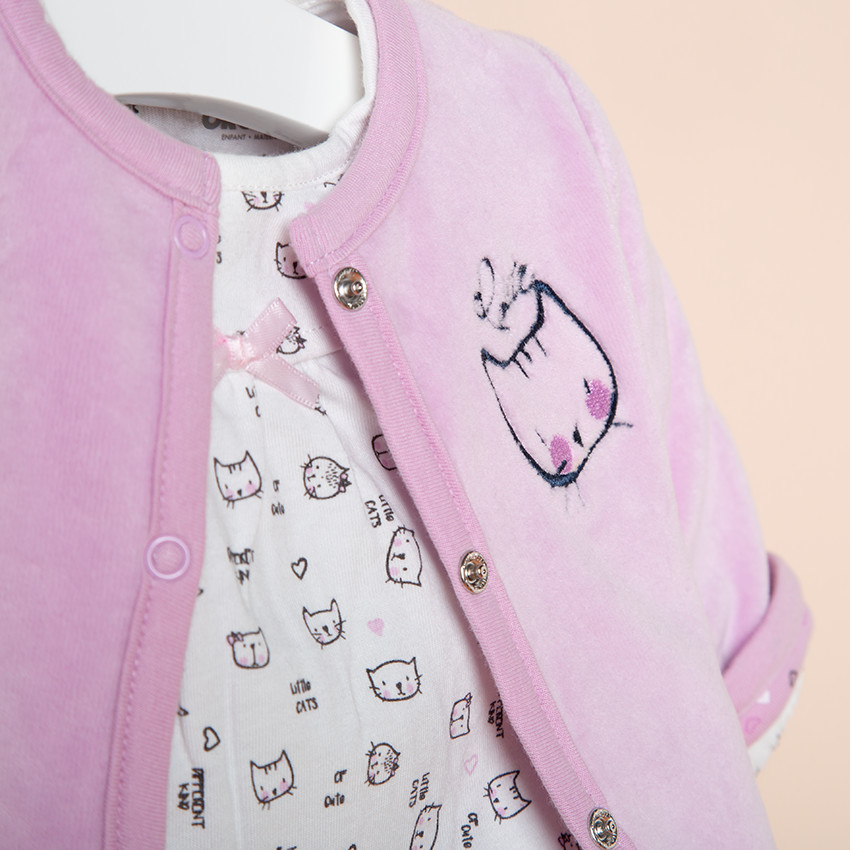 Ensemble avec tunique manches longues, gilet et caleçon 